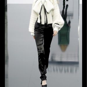NWOT CHANEL high waist silk tuxedo pants